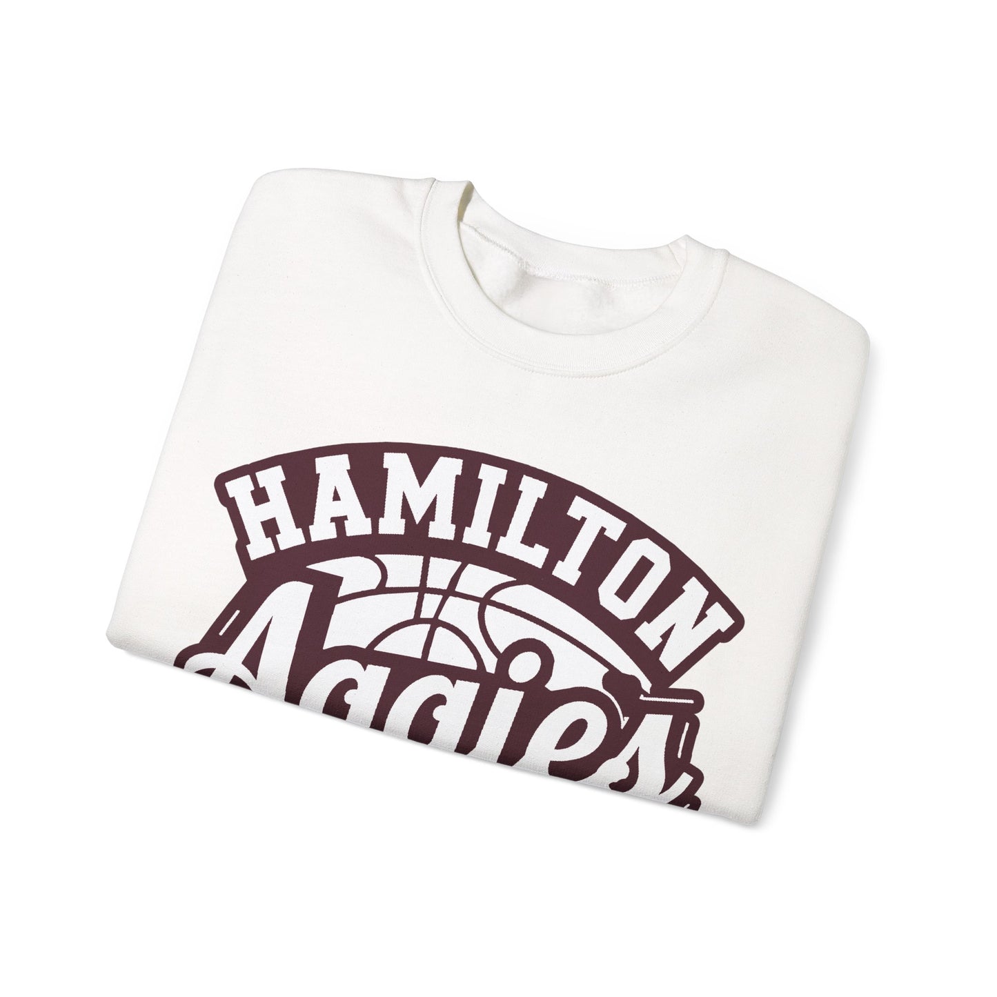 Adult Crewneck Sweatshirt \ Hamilton Aggies Basketball \ HABBG1