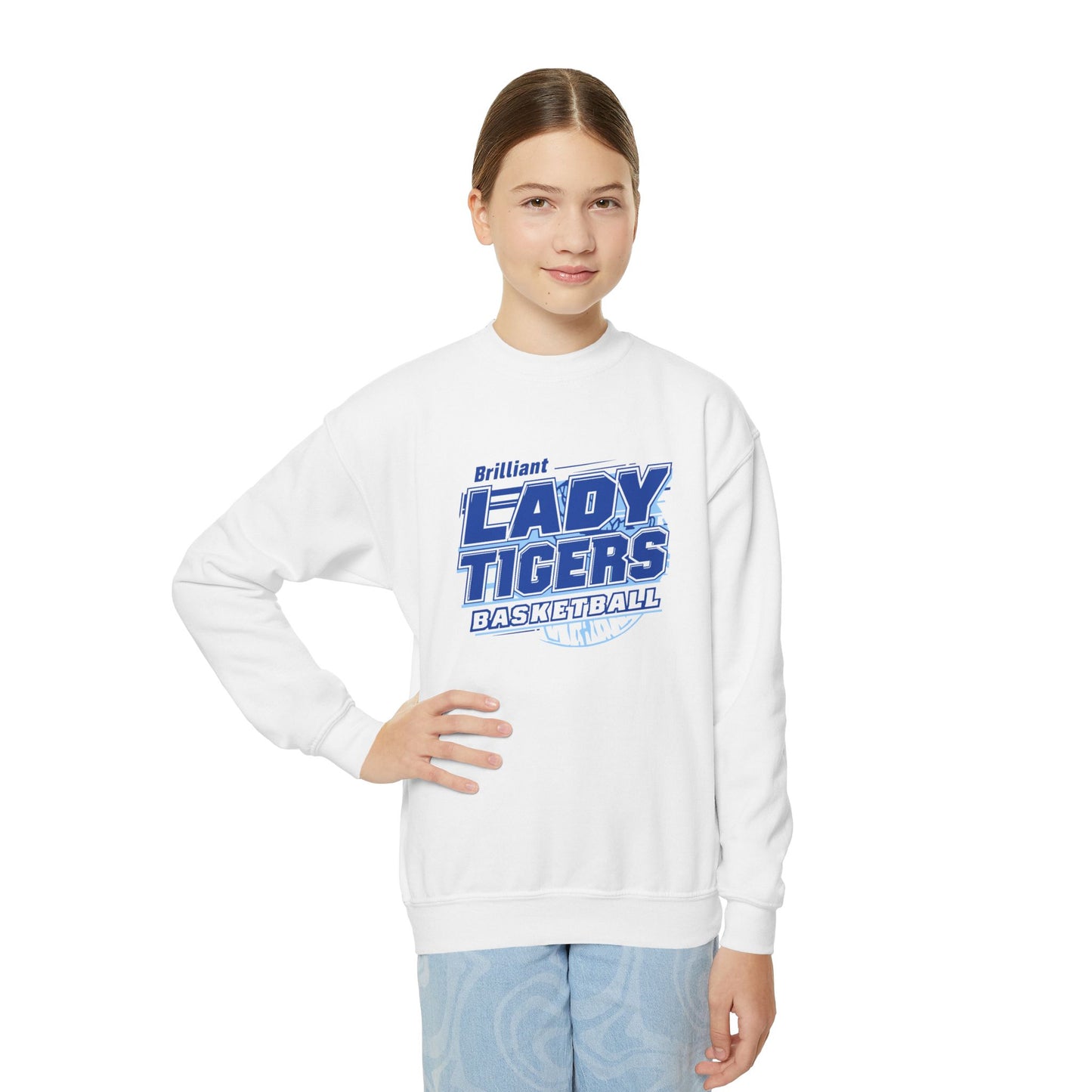 Youth Crewneck Sweatshirt \ Brilliant Tigers Basketball \ BTBKG2