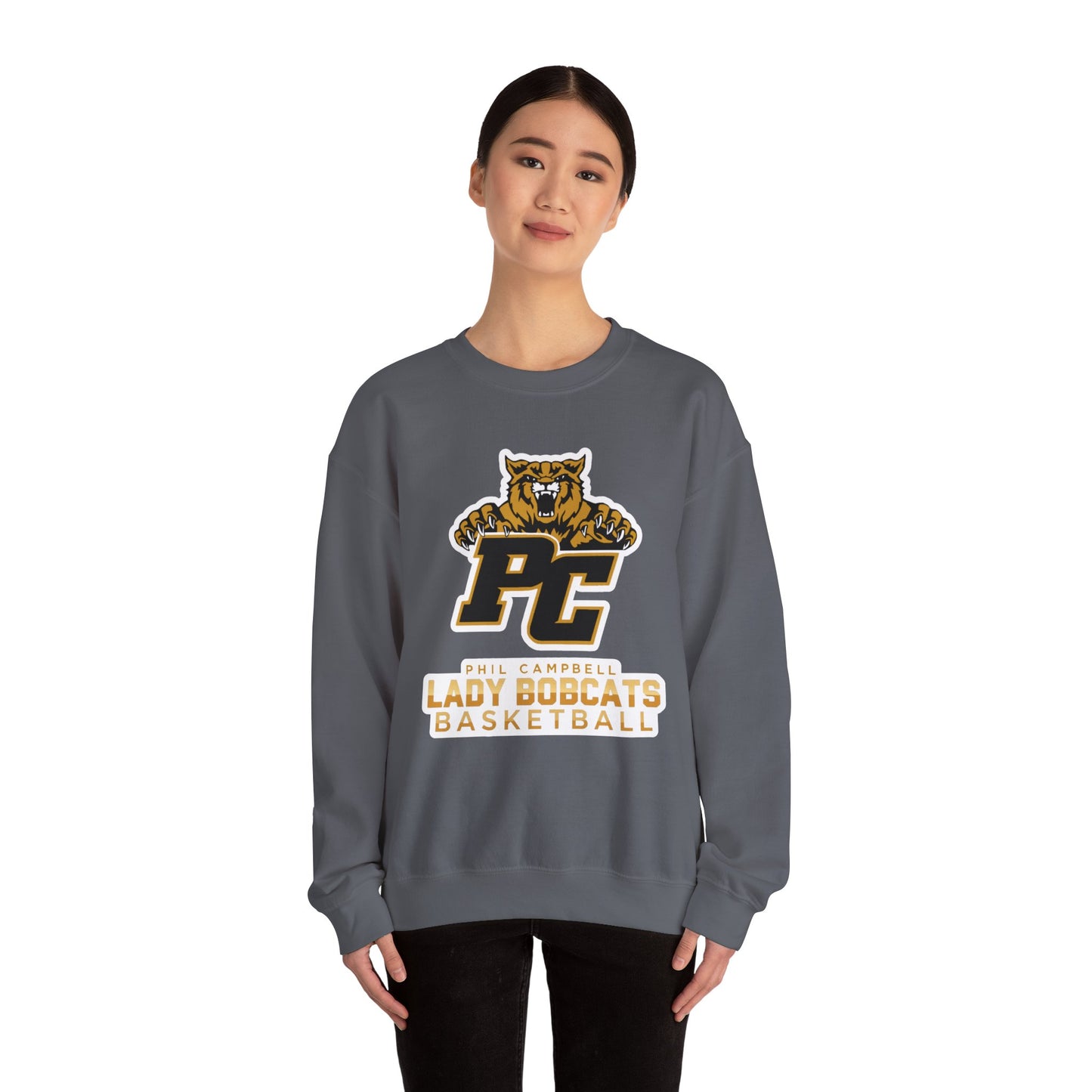 Adult Crewneck Sweatshirt \ Phil Campbell Bobcats Basketball \ PCBBKG1