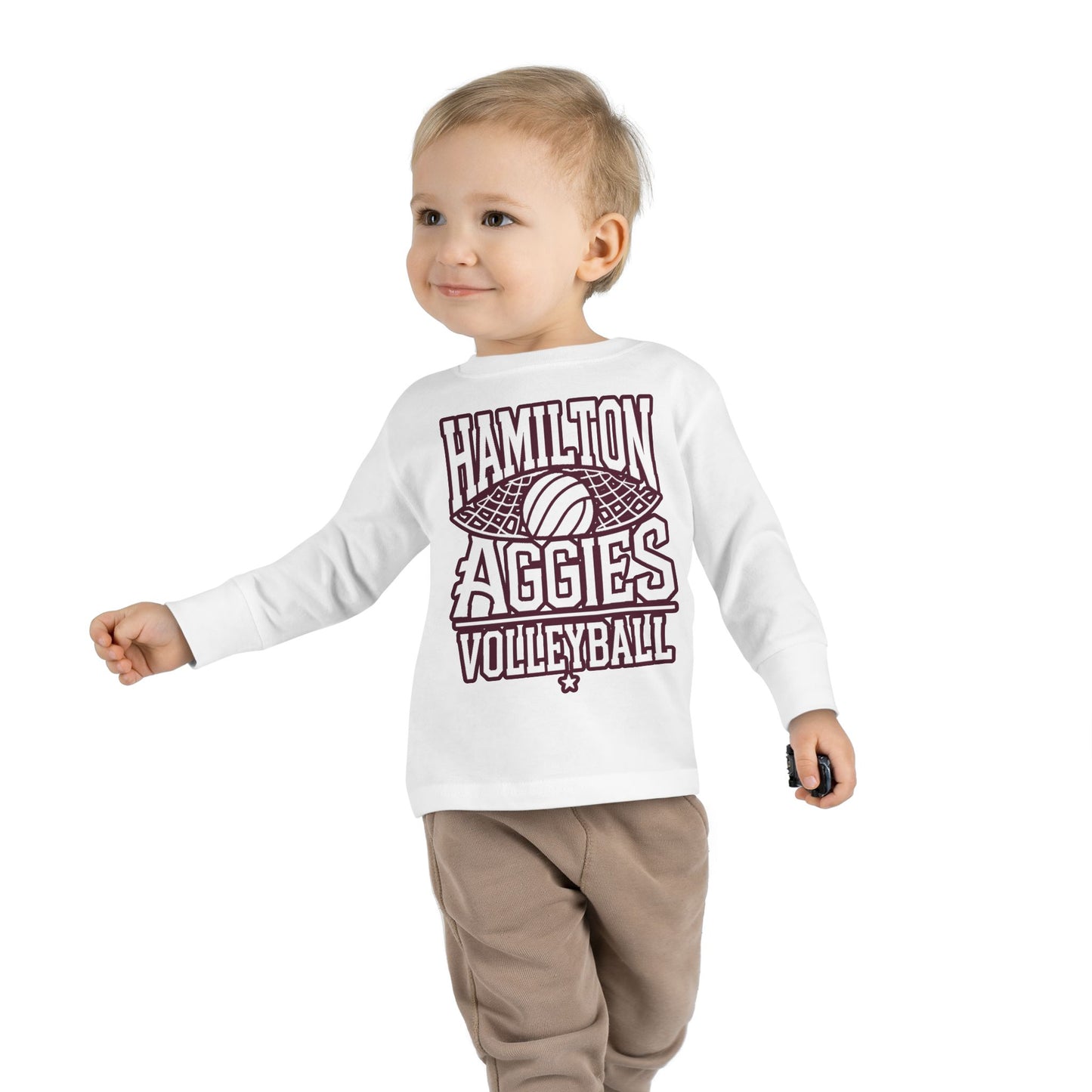 Toddler Long Sleeve Tee \ Hamilton Aggies Volleyball \ HAV2