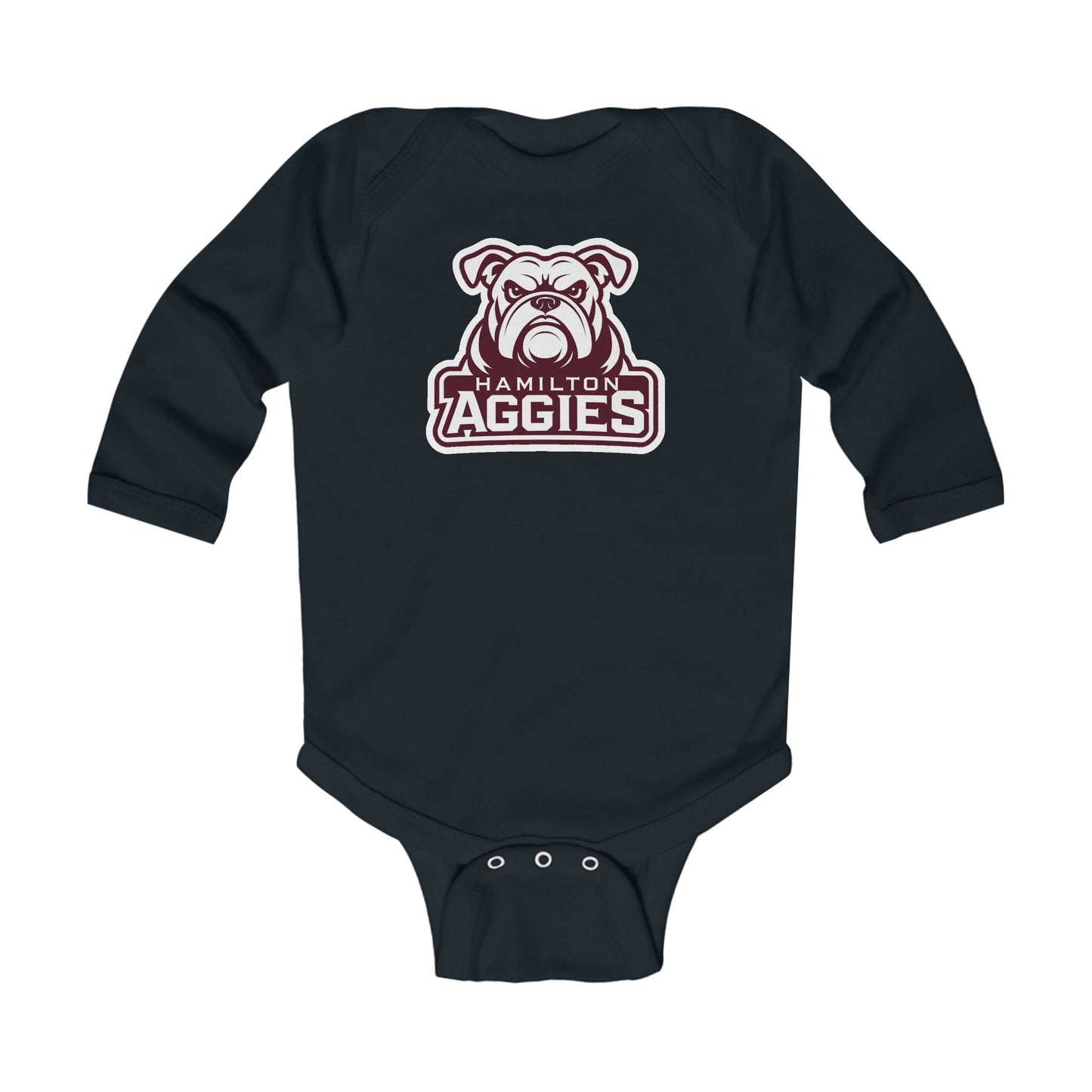 Long Sleeve Baby Bodysuit \ Hamilton Aggies \ HA4