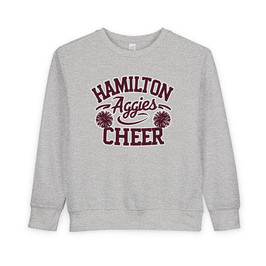 Toddler Crewneck Sweatshirt \ Hamilton Aggies Cheer \ Style HAC2