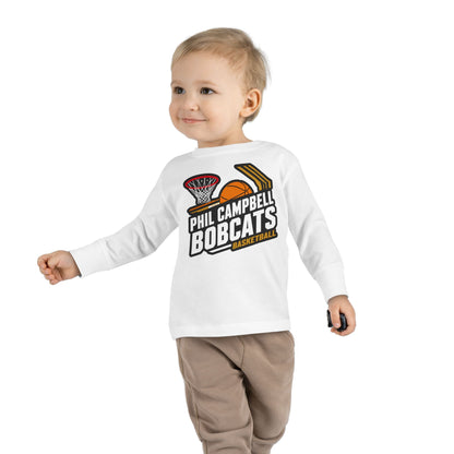 Toddler Long Sleeve Tee \ Phil Campbell Bobcats Basketball \ PCBBK1