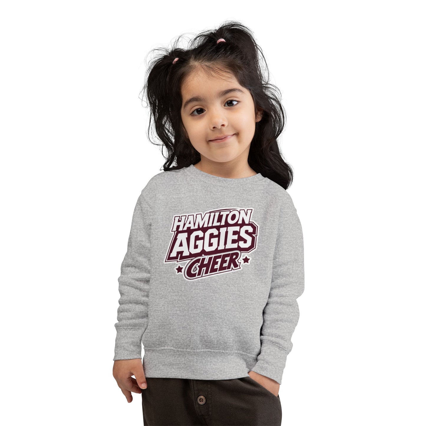 Toddler Crewneck Sweatshirt \ Hamilton Aggies Cheer \ HAC1