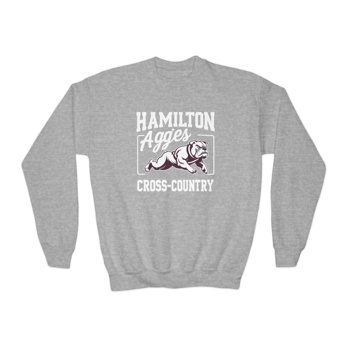 Youth Crewneck Sweatshirt \ Hamilton Aggies Cross-Country \ HCC2