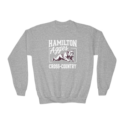 Youth Crewneck Sweatshirt \ Hamilton Aggies Cross-Country \ HCC2