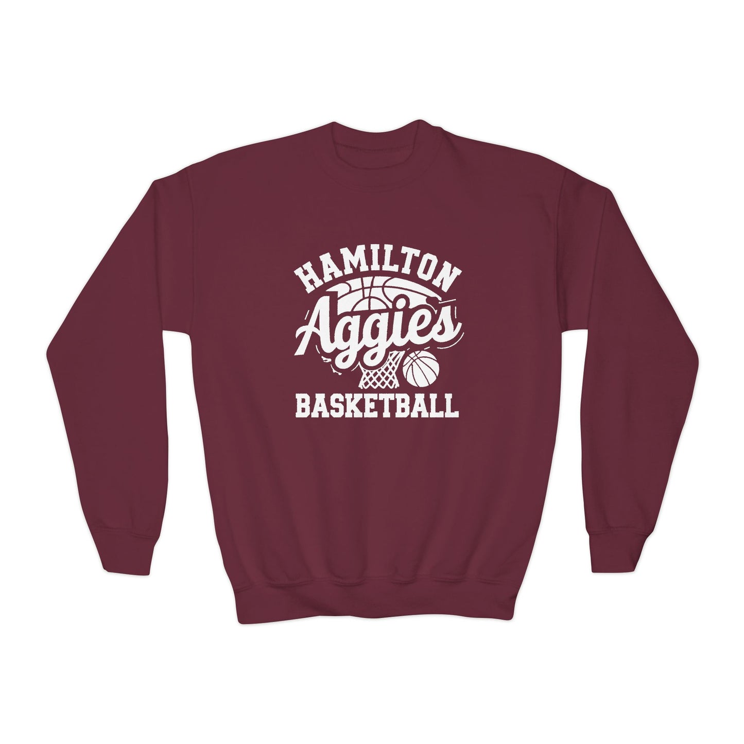 Youth Crewneck Sweatshirt \ Hamilton Aggies Basketball \ HABBG1