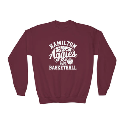 Youth Crewneck Sweatshirt \ Hamilton Aggies Basketball \ HABBG1