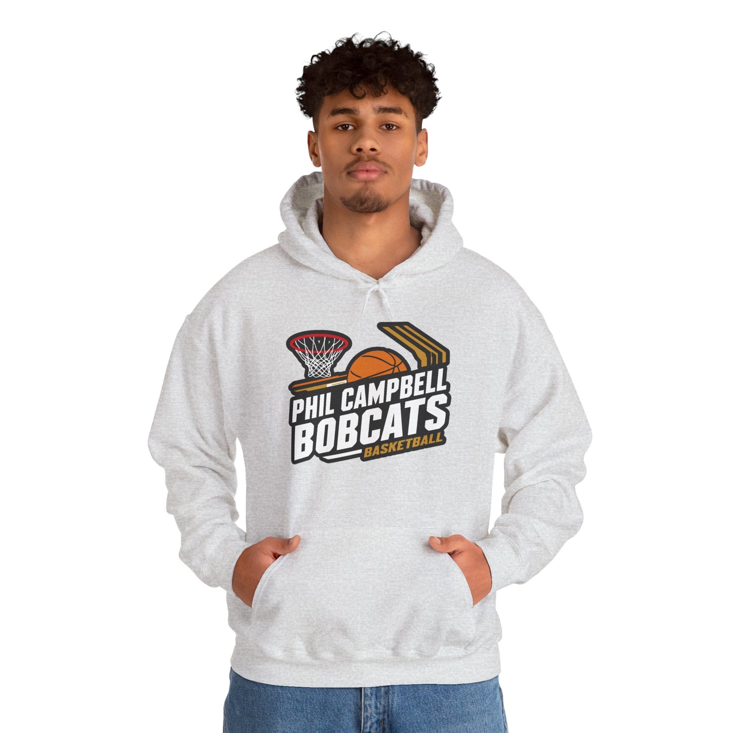 Adult Hoodie Sweatshirt \ Phil Campbell Bobcats Basketball \ PCBBK1
