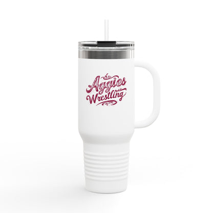 40oz Insulated Tumbler \ Hamilton Aggies Wrestling \ HAWG2