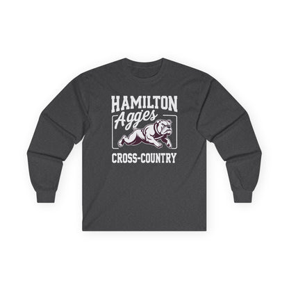 Adult Long Sleeve Tee \ Hamilton Aggies Cross-Country \ HCC2