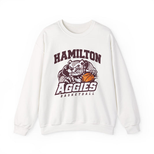 Adult Crewneck Sweatshirt \ Hamilton Aggies Basketball \ HABK1