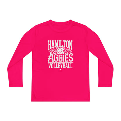 Youth Long Sleeve Tee \ Hamilton Aggies Volleyball \ HAV2