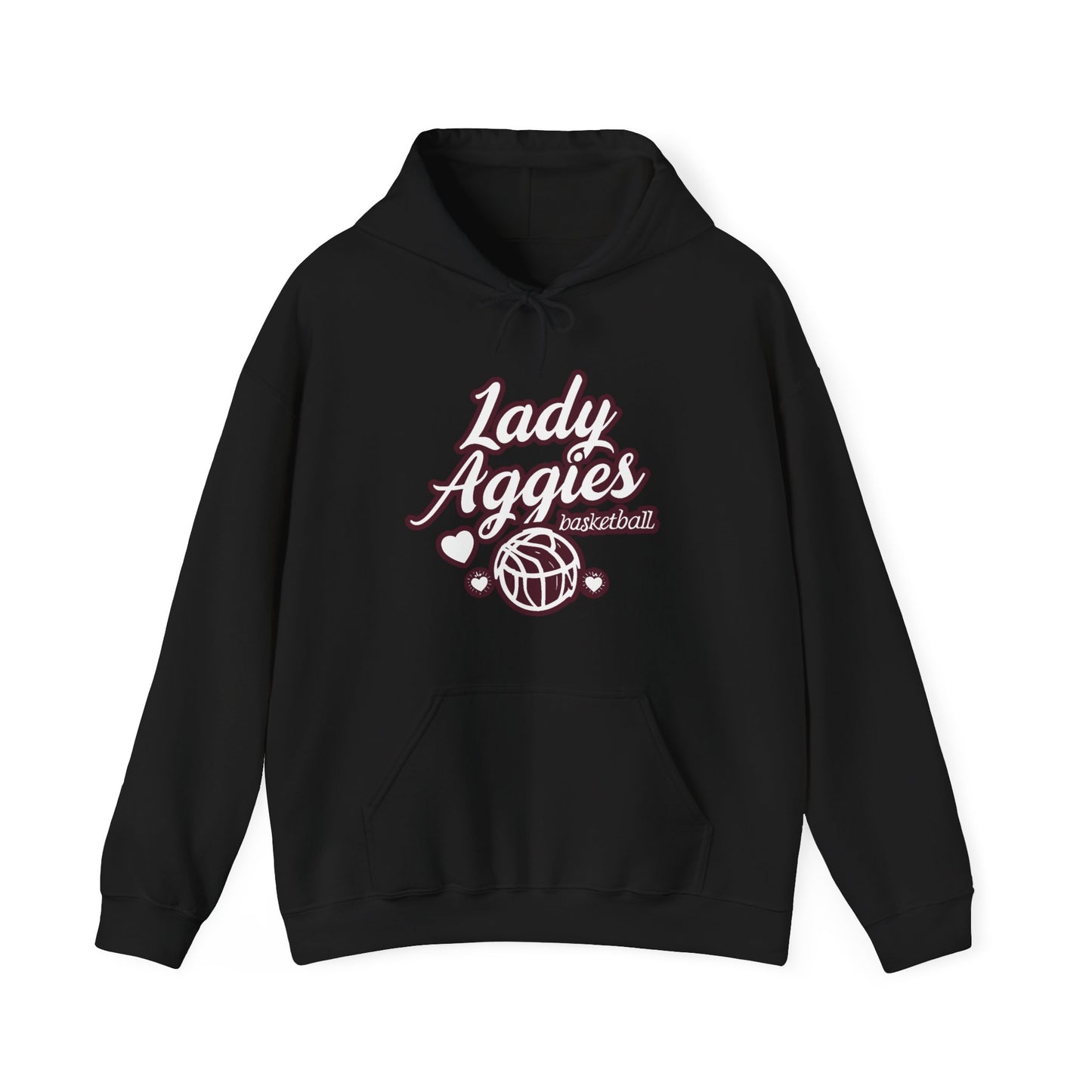 Adult Hoodie Sweatshirt \ Hamilton Aggies Basketball \ HABBG2