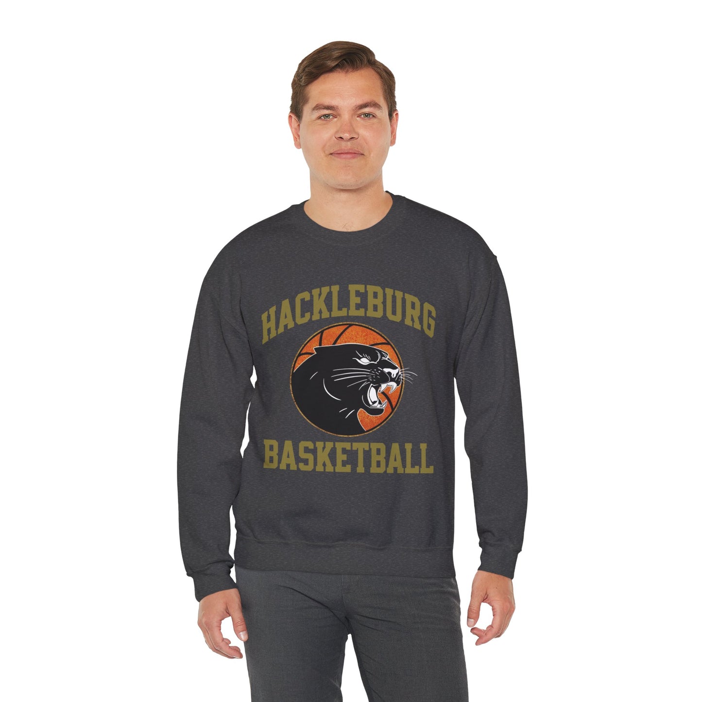 Adult Crewneck Sweatshirt \ Hackleburg Panther Basketball \ HPBK1