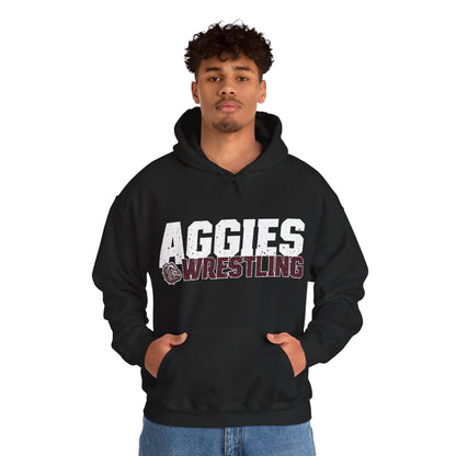Adult Hoodie Sweatshirt \ Hamilton Aggies Wrestling \ HAW3