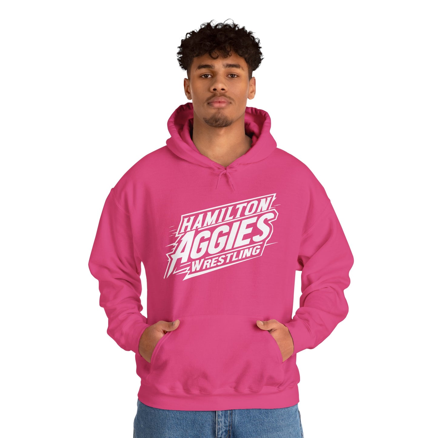Adult Hoodie Sweatshirt \ Hamilton Aggies Wrestling \ HAW1