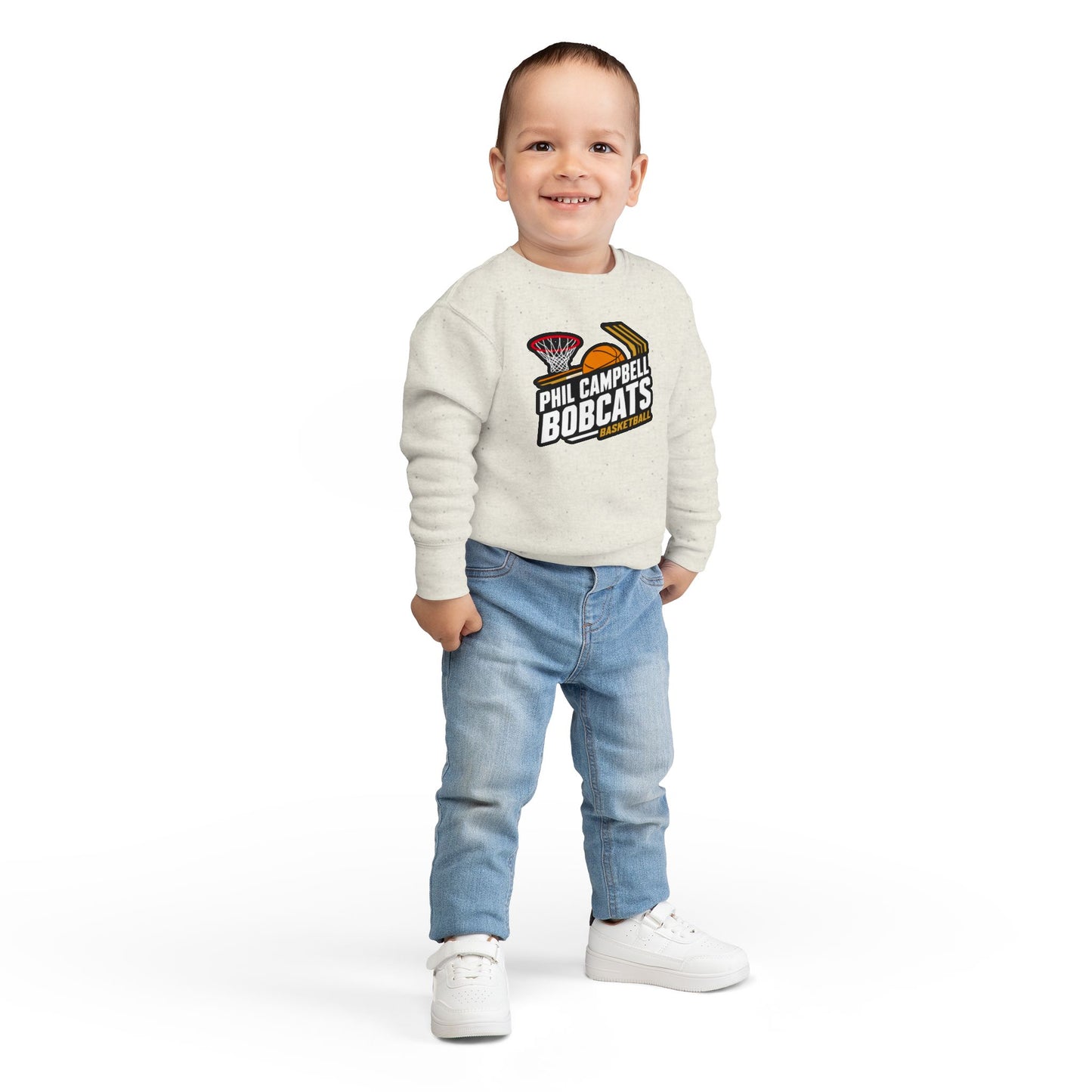 Toddler Crewneck Sweatshirt \ Phil Campbell Bobcats Basketball \ PCBBK1