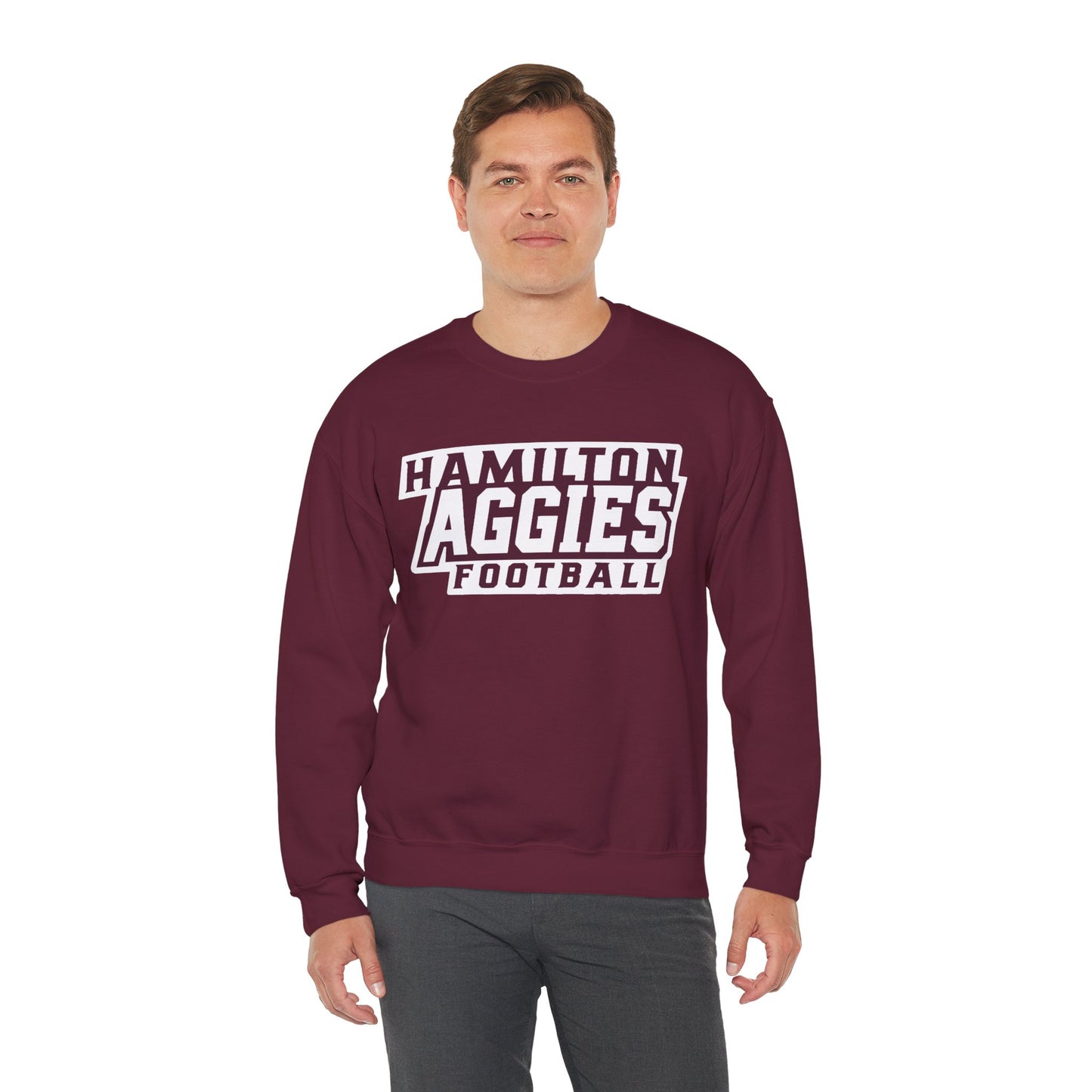 Adult Crewneck Sweatshirt \ Hamilton Aggies Football \ HAF1