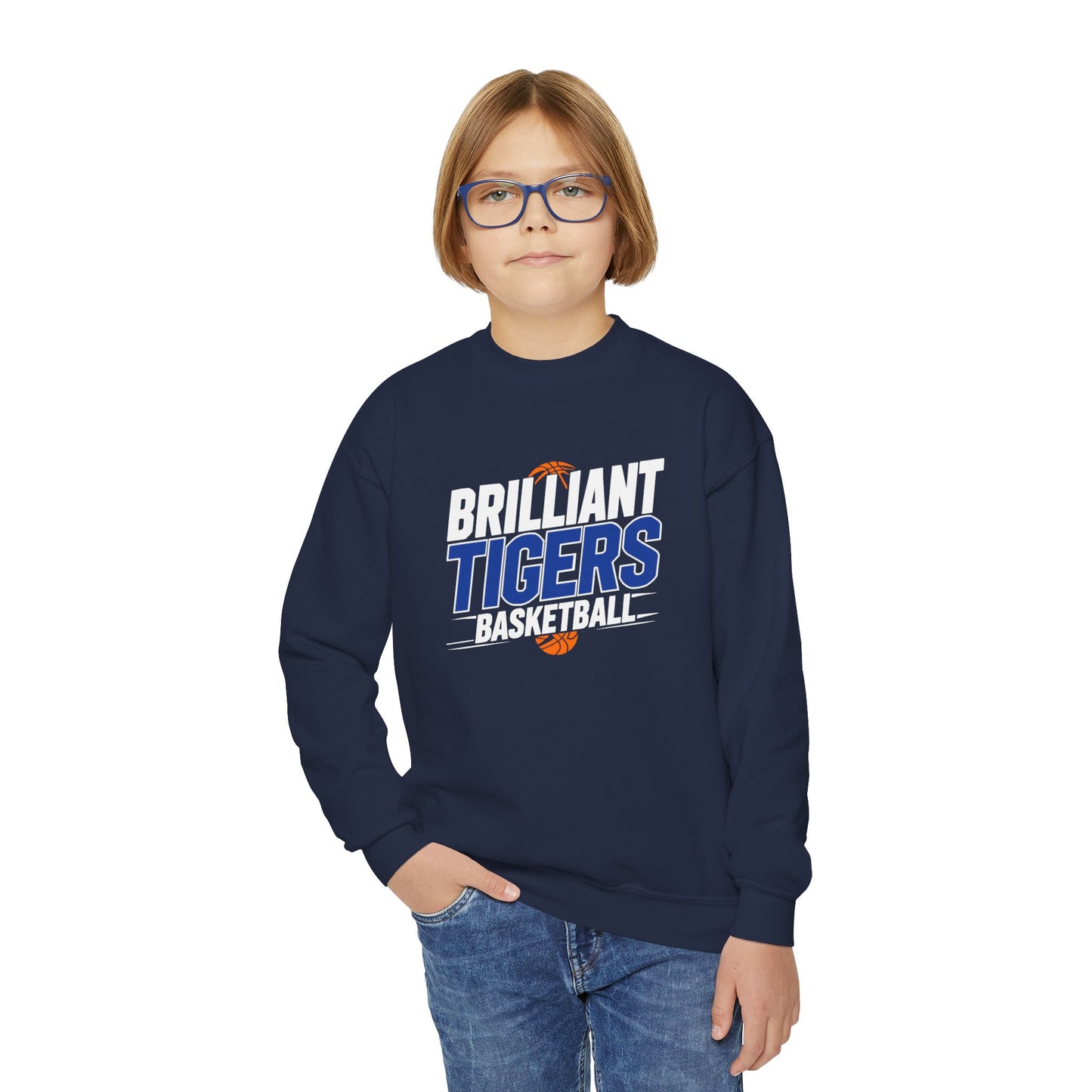 Youth Crewneck Sweatshirt \ Brilliant Tigers Basketball \ BTBK1