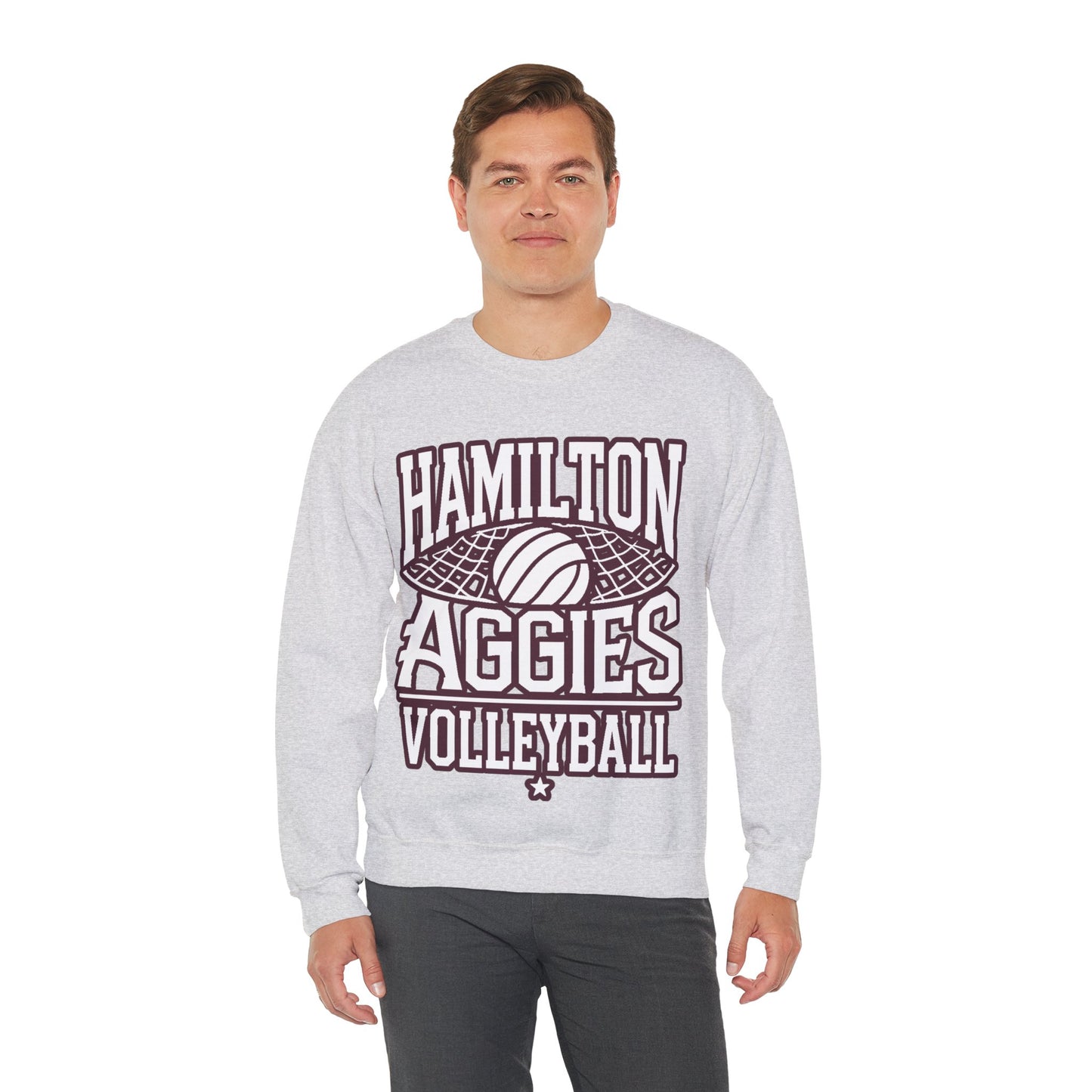 Adult Crewneck Sweatshirt \ Hamilton Aggies Volleyball \ HAV2