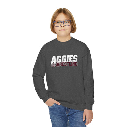 Youth Crewneck Sweatshirt \ Hamilton Aggies Wrestling \ HAW3