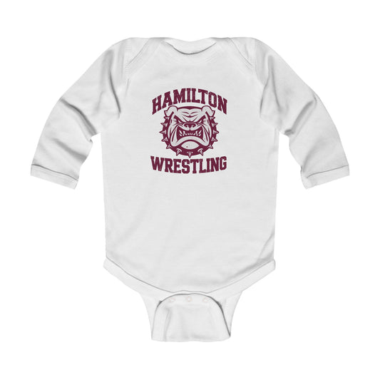 Long Sleeve Baby Bodysuit \ Hamilton Aggies Wrestling \ HAW2