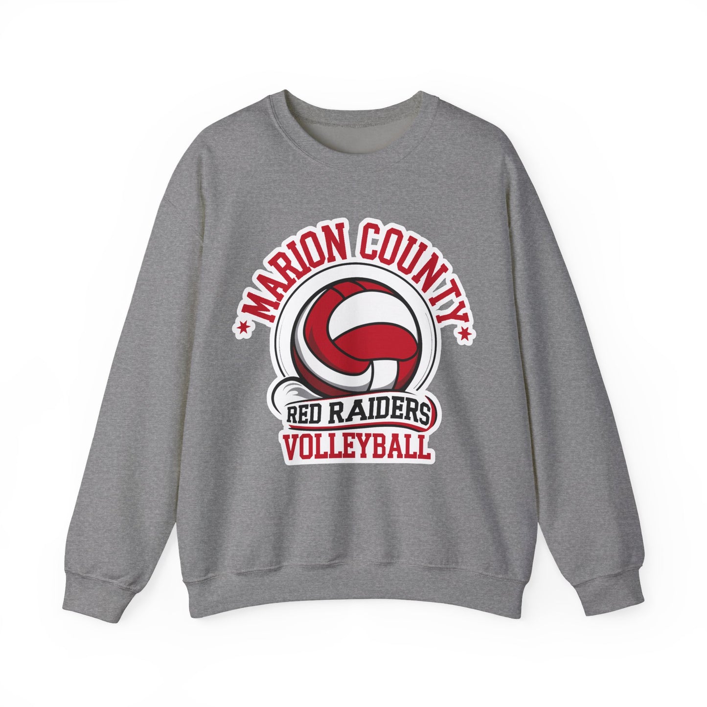 Adult Crewneck Sweatshirt \ Marion County Red Raiders Volleyball \ MCV1