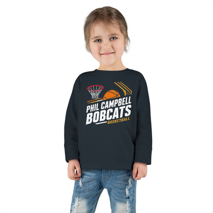 Toddler Long Sleeve Tee \ Phil Campbell Bobcats Basketball \ PCBBK1