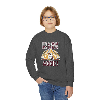 Youth Crewneck Sweatshirt \ It's a Great Day to be an Aggie! \ GDA4