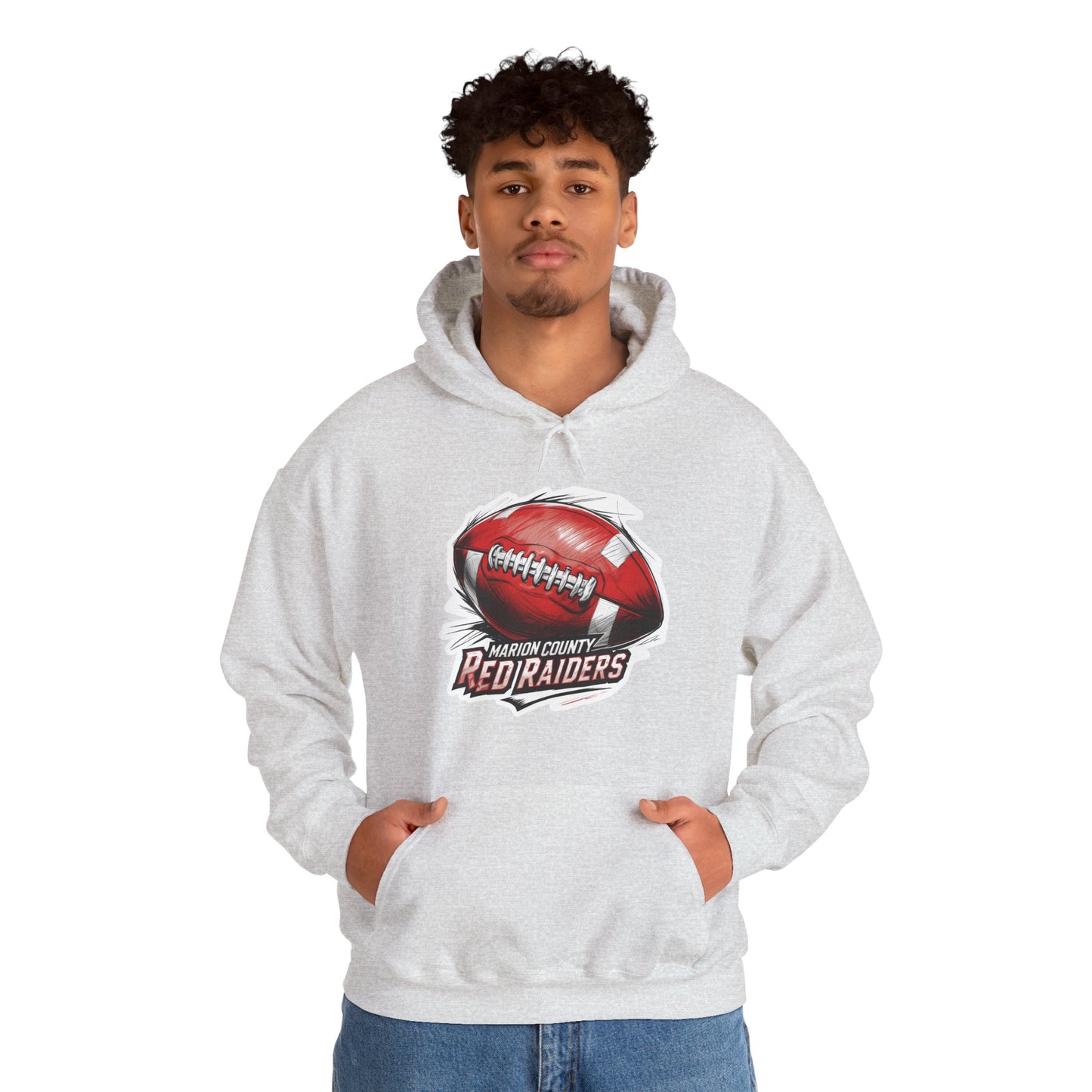 Adult Hoodie Sweatshirt \ Marion County Red Raiders Football \ MCF1