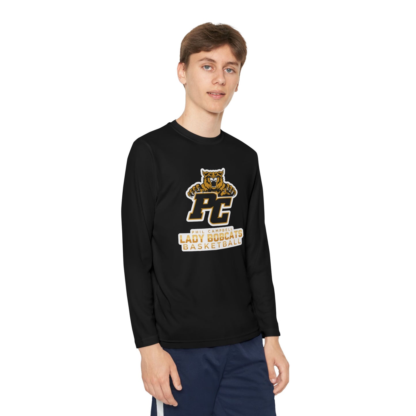 Youth Long Sleeve Tee \ Phil Campbell Bobcats Basketball \ PCBBKG1