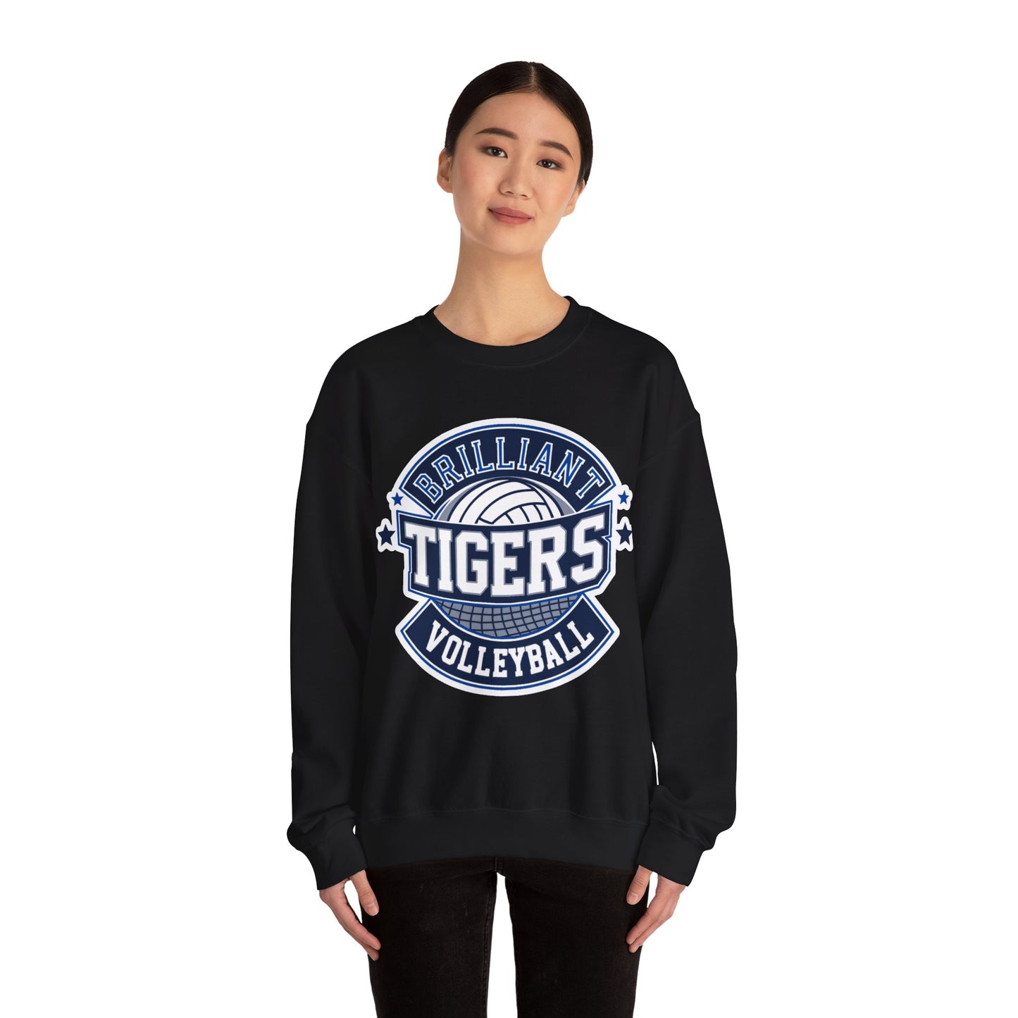 Adult Crewneck Sweatshirt \ Brilliant Tigers Volleyball \ BTV1