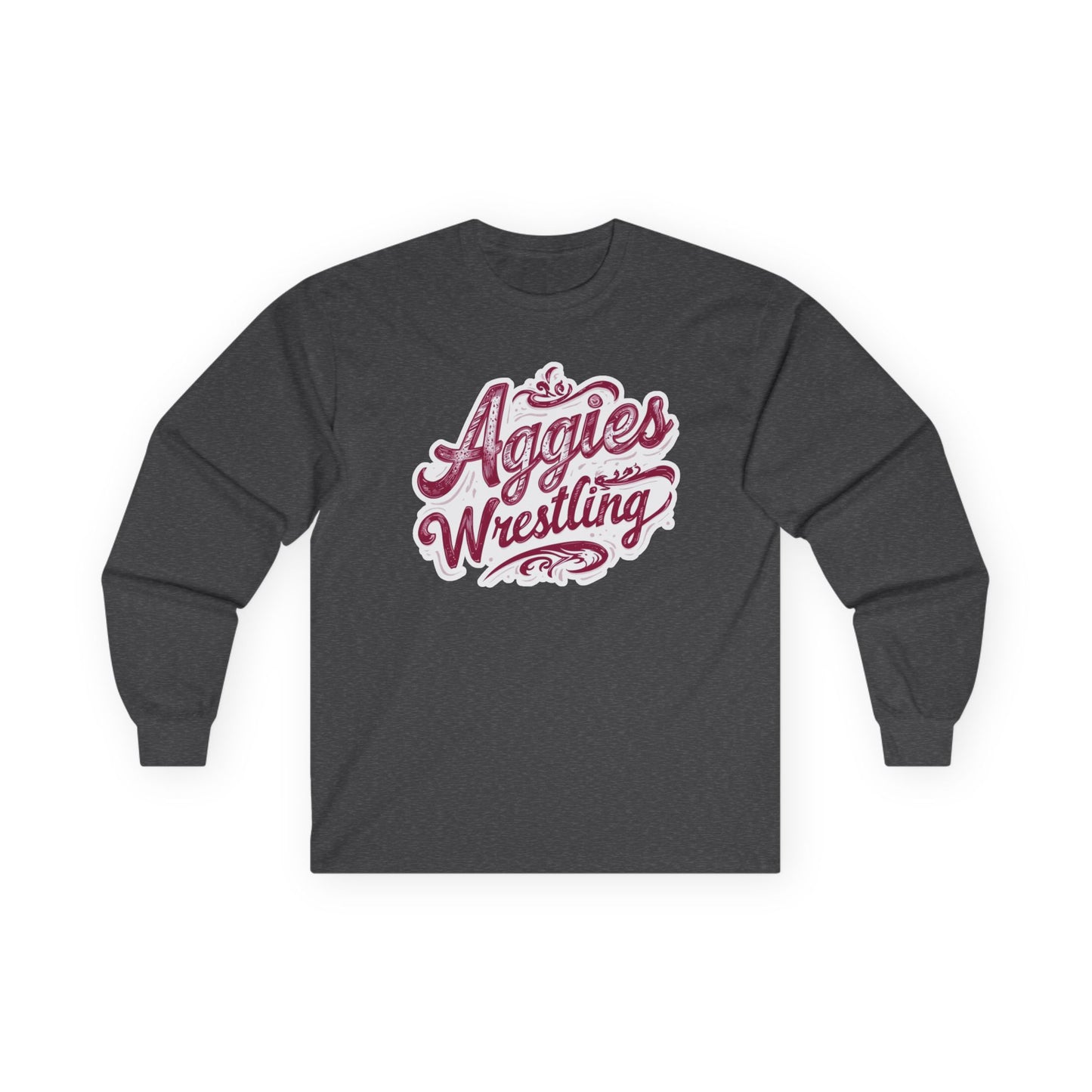Adult Long Sleeve Tee \ Hamilton Aggies Wrestling \ HAWG2