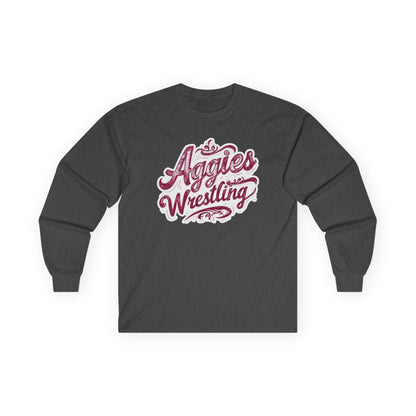 Adult Long Sleeve Tee \ Hamilton Aggies Wrestling \ HAWG2