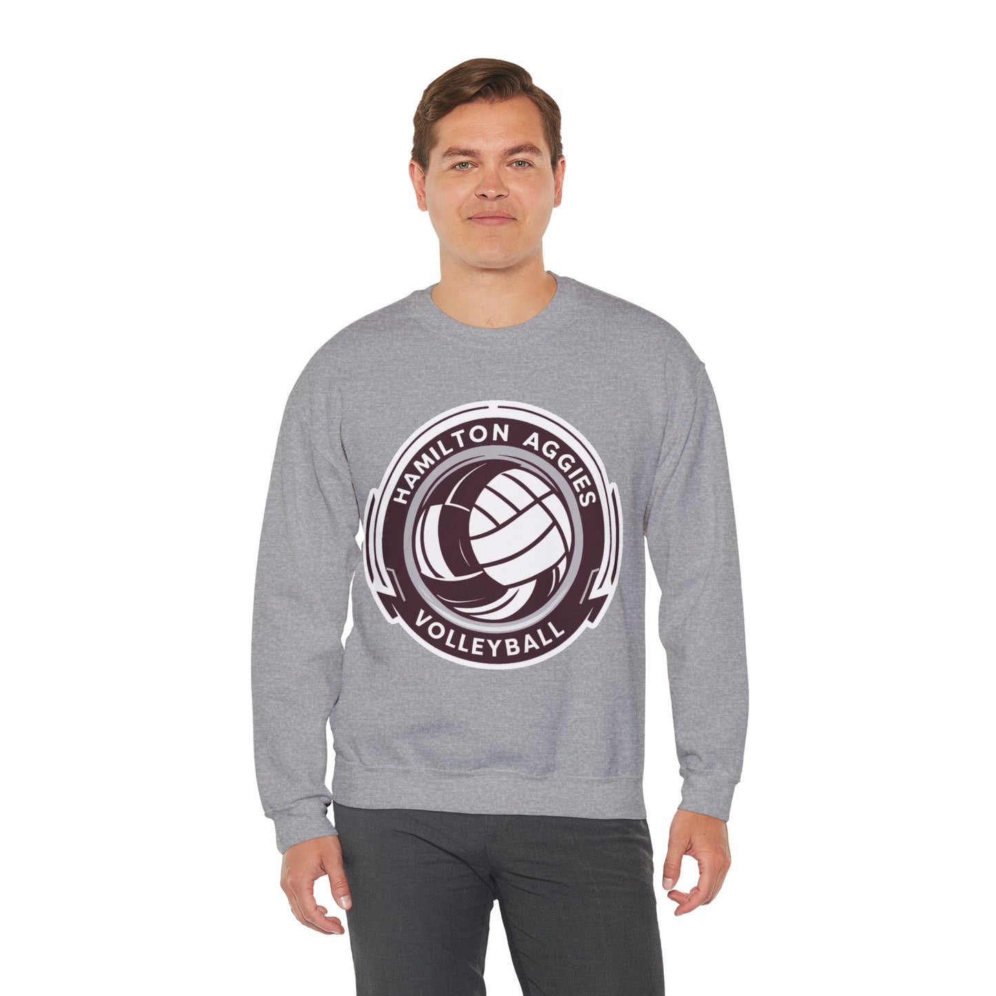 Adult Crewneck Sweatshirt \ Hamilton Aggies Volleyball \ HAV1