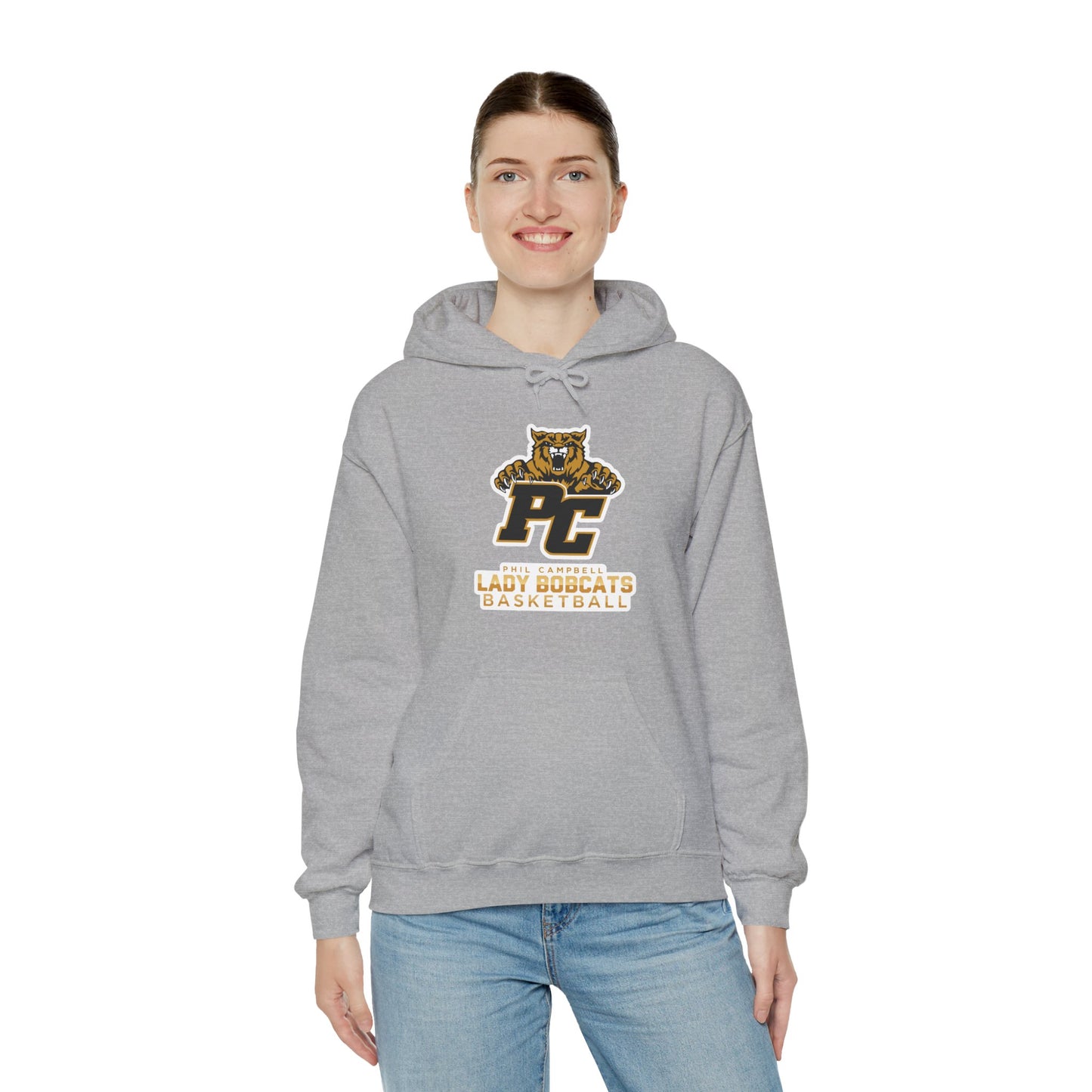 Adult Hoodie Sweatshirt \ Phil Campbell Bobcats Basketball \ PCBBKG1