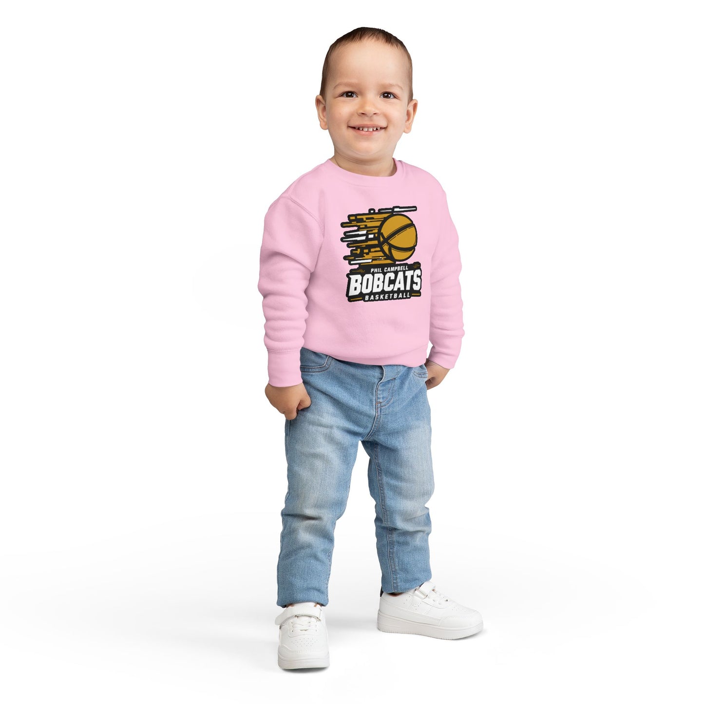 Toddler Crewneck Sweatshirt \ Phil Campbell Bobcats Basketball \ PCBBK2