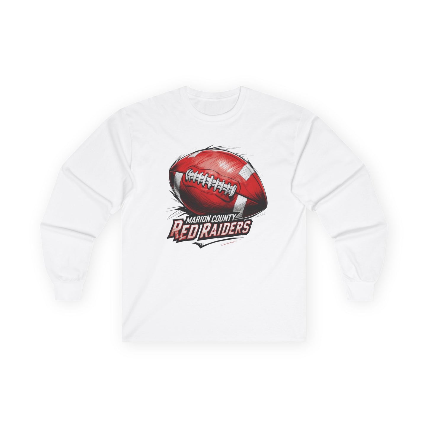 Adult Long Sleeve Tee \ Marion County Red Raiders Football \ MCF1