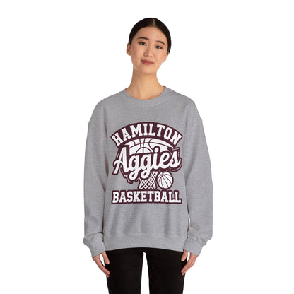 Adult Crewneck Sweatshirt \ Hamilton Aggies Basketball \ HABKG1