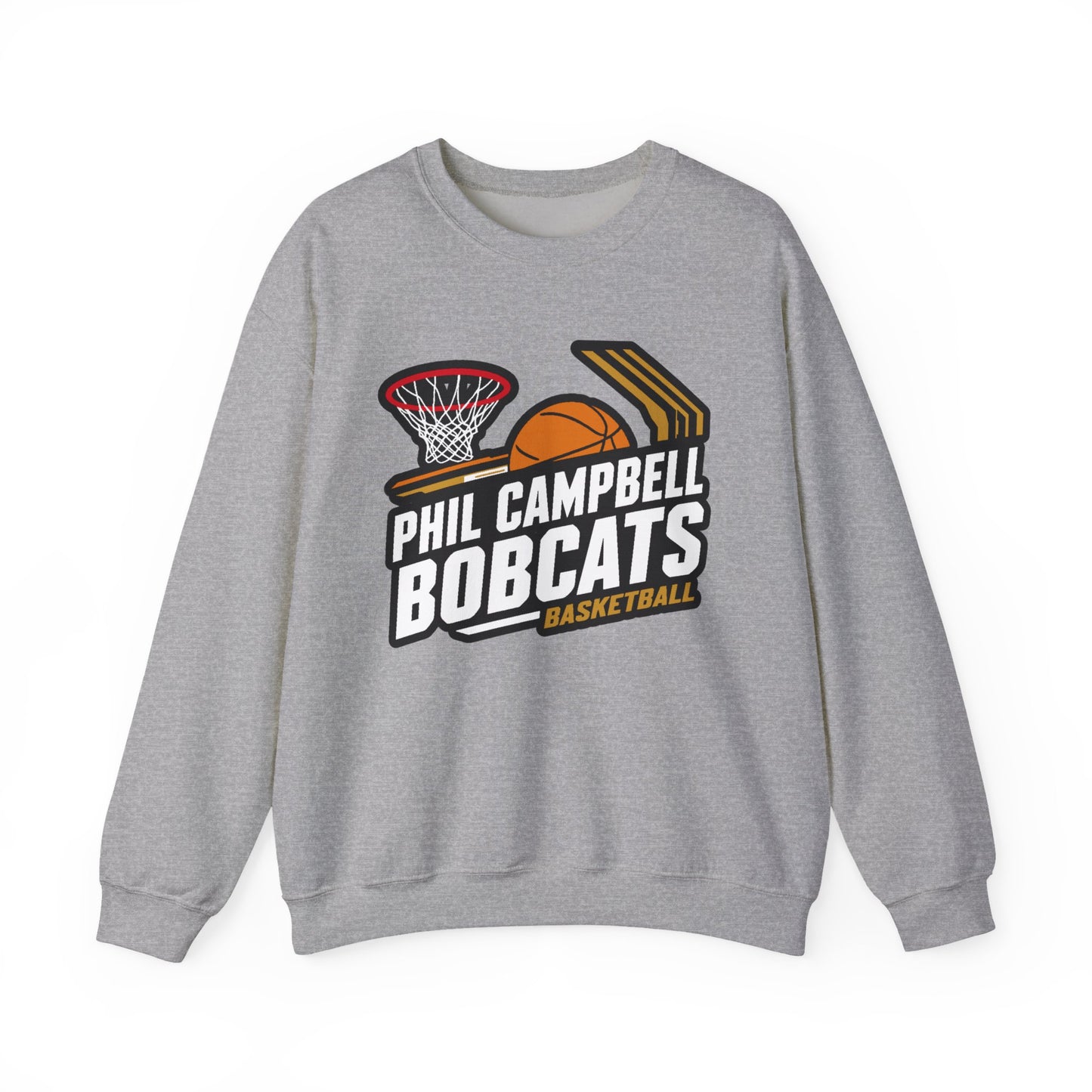 Adult Crewneck Sweatshirt \ Phil Campbell Bobcats Basketball \ PCBBK1