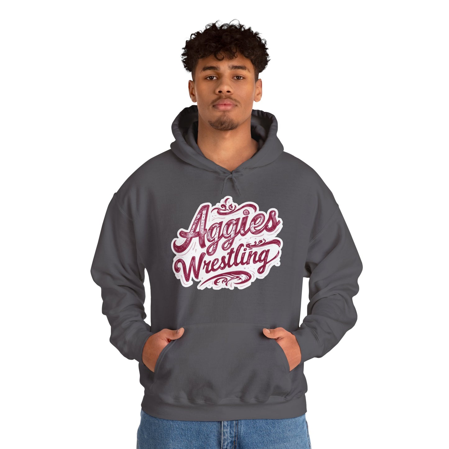 Adult Hoodie Sweatshirt \ Hamilton Aggies Wrestling \ HAWG2