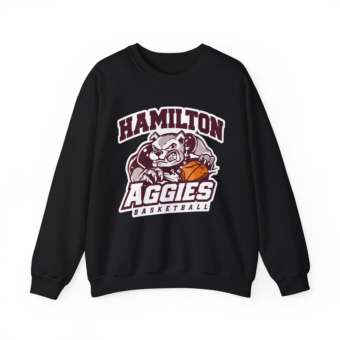 Adult Crewneck Sweatshirt \ Hamilton Aggies Basketball \ HABK1