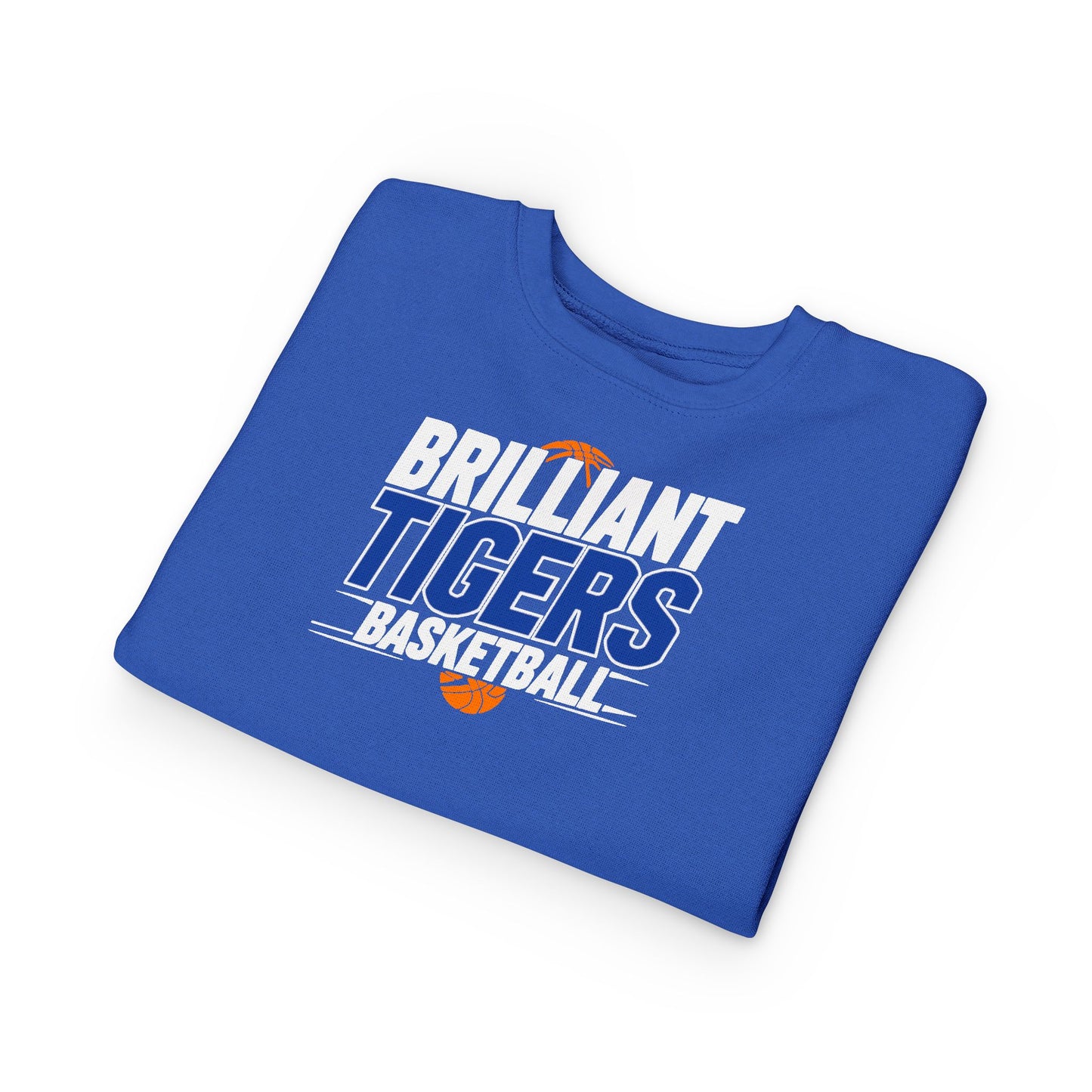 Toddler Crewneck Sweatshirt \ Brilliant Tigers Basketball \ BTBK1