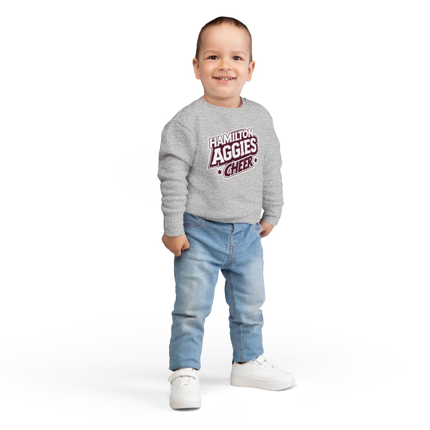 Toddler Crewneck Sweatshirt \ Hamilton Aggies Cheer \ HAC1