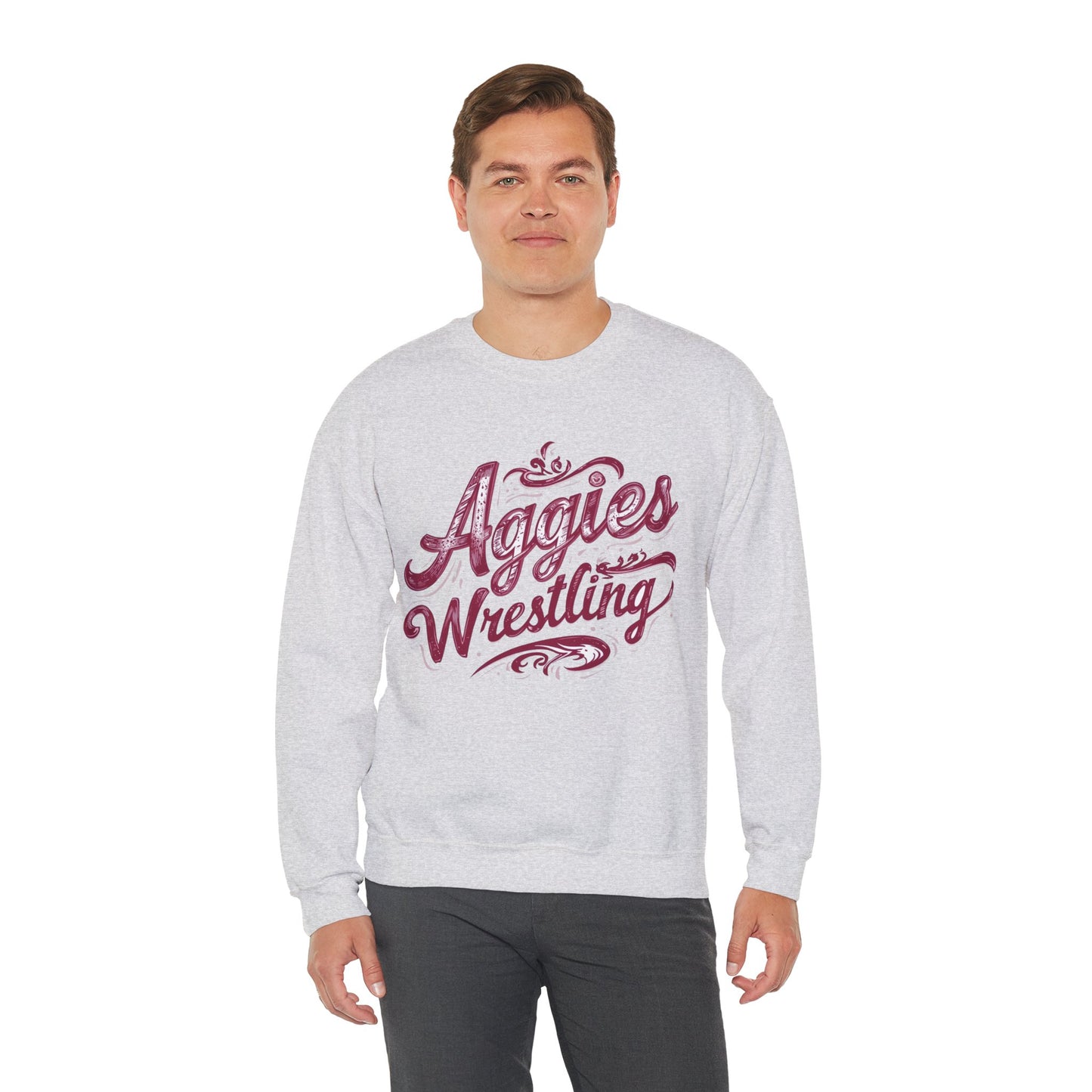 Adult Crewneck Sweatshirt \ Hamilton Aggies Wrestling \ HAWG2