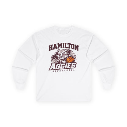 Adult Long Sleeve Tee \ Hamilton Aggies Basketball \ HABB1
