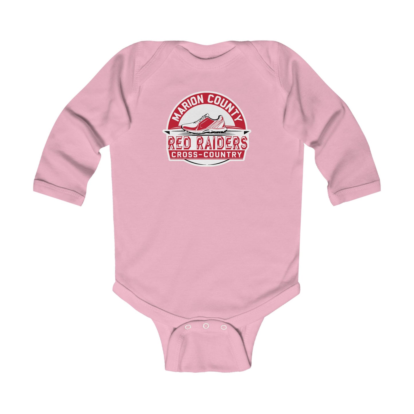 Long Sleeve Baby Bodysuit \ Marion County Red Raiders Cross-Country \ MCCC1