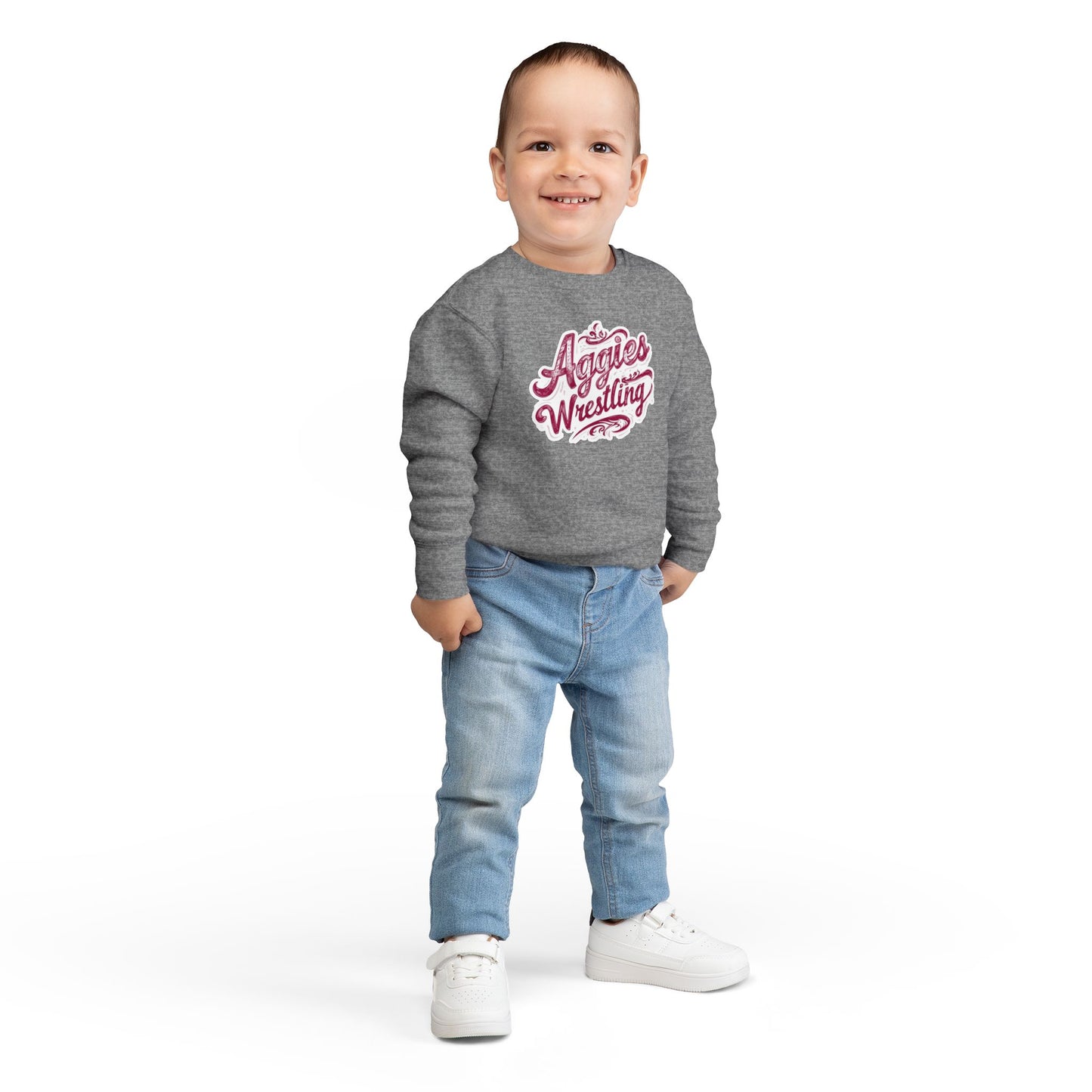 Toddler Crewneck Sweatshirt \ Hamilton Aggies Wrestling \ HAWG2