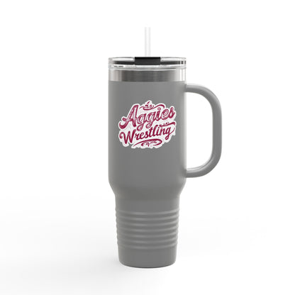 40oz Insulated Tumbler \ Hamilton Aggies Wrestling \ HAWG2